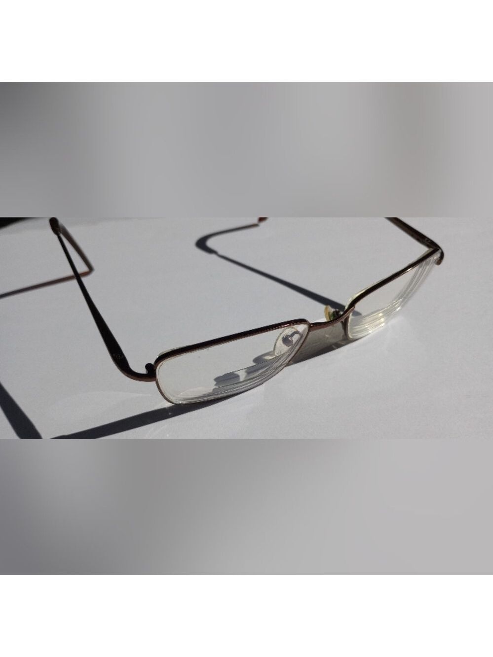 Saki Japan Men's Stylish Brown Rectangular Bi-focial Glasses.